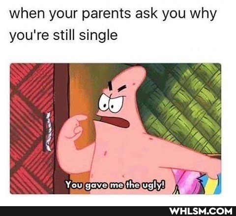 when your parents ask you why you're still single
You gave me ii ugly!