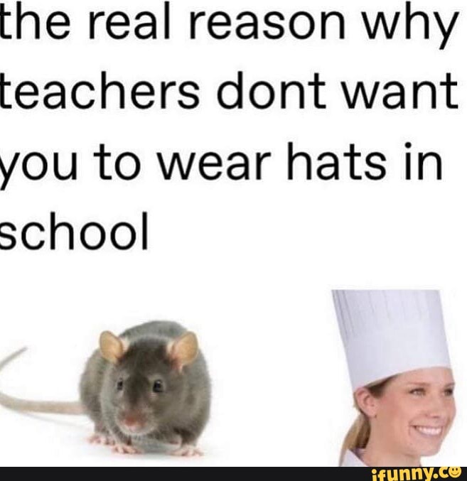 The real reason why teachers dont want you to wear hats in school iFunny