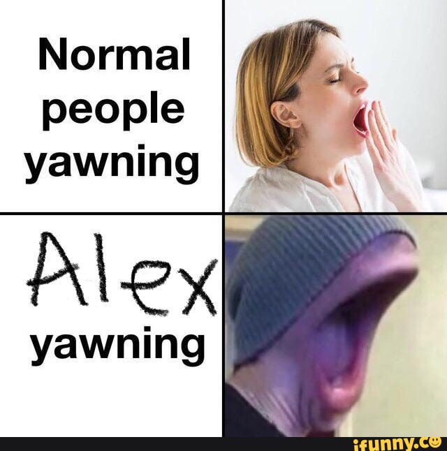 yawning people