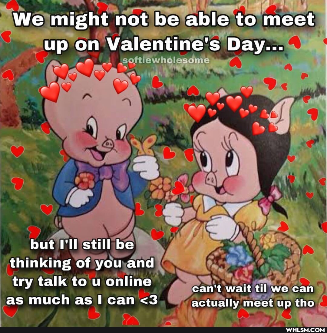 We might not be able to meet up on Valentine's Day...
but I'll still be thinking of you and try talk to u online can't wait til we can as much as I can <3 actually meet up tho