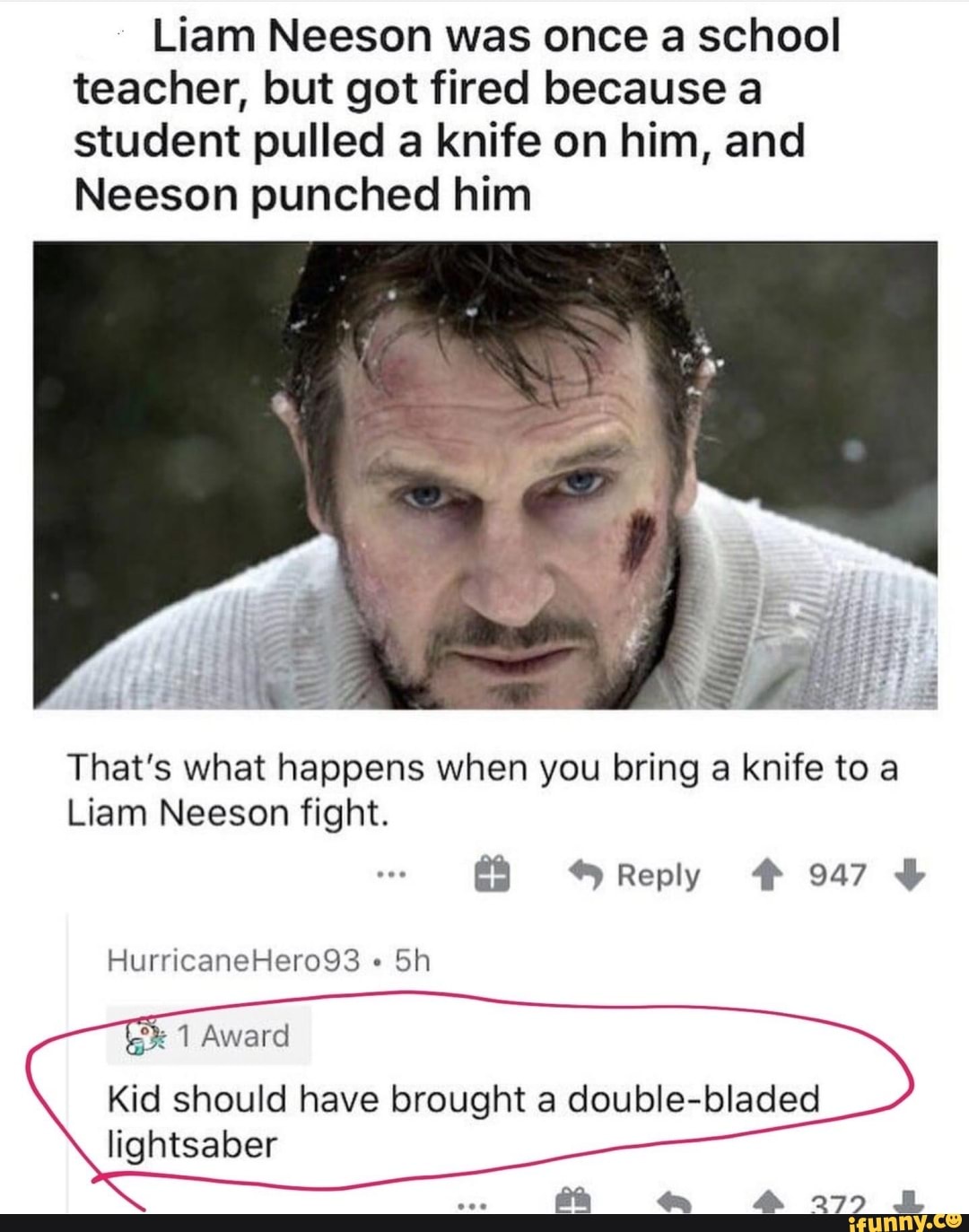 Liam Neeson was once a school teacher, but got fired ...