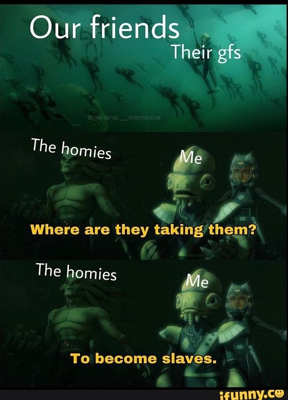 Our friends
Their gfs
The homies
Where are they
The homies
To become slaves.