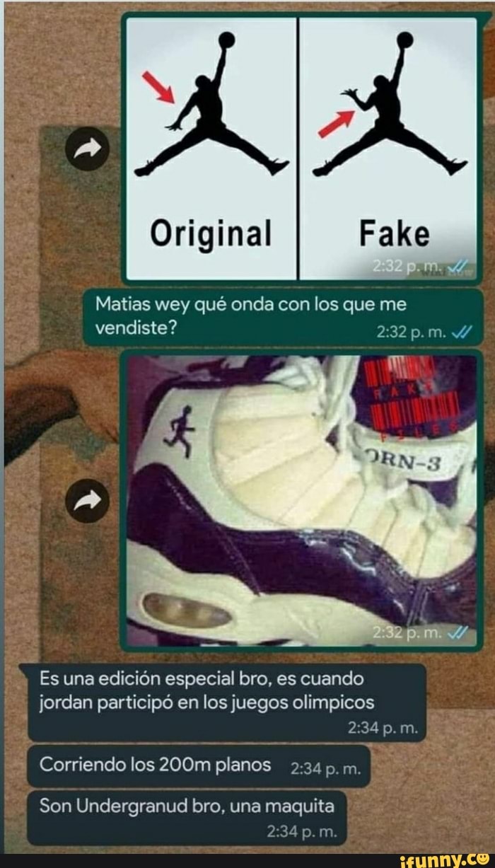 Original
Matias wey que onda con los que me vendiste?
Es una edicion especial bro, es cuando jordan participo en los juegos olimpicos
p. m.
p.m
Corriendo los 200m planos p.m.
Son Undergranud bro. una maquita