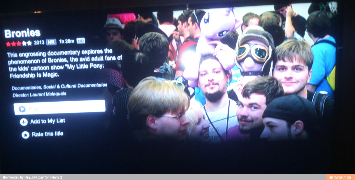 'This engrossing documentary explores the
of Bronies, the avid adult fans of
the Kids" cartoon show "My Lite Pony:
O) Má to My List
© Rate this tite