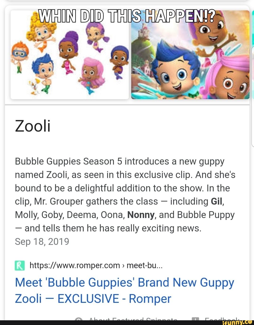 Bubble Guppies Season 5 introduces a new guppy named Zooli, as seen in