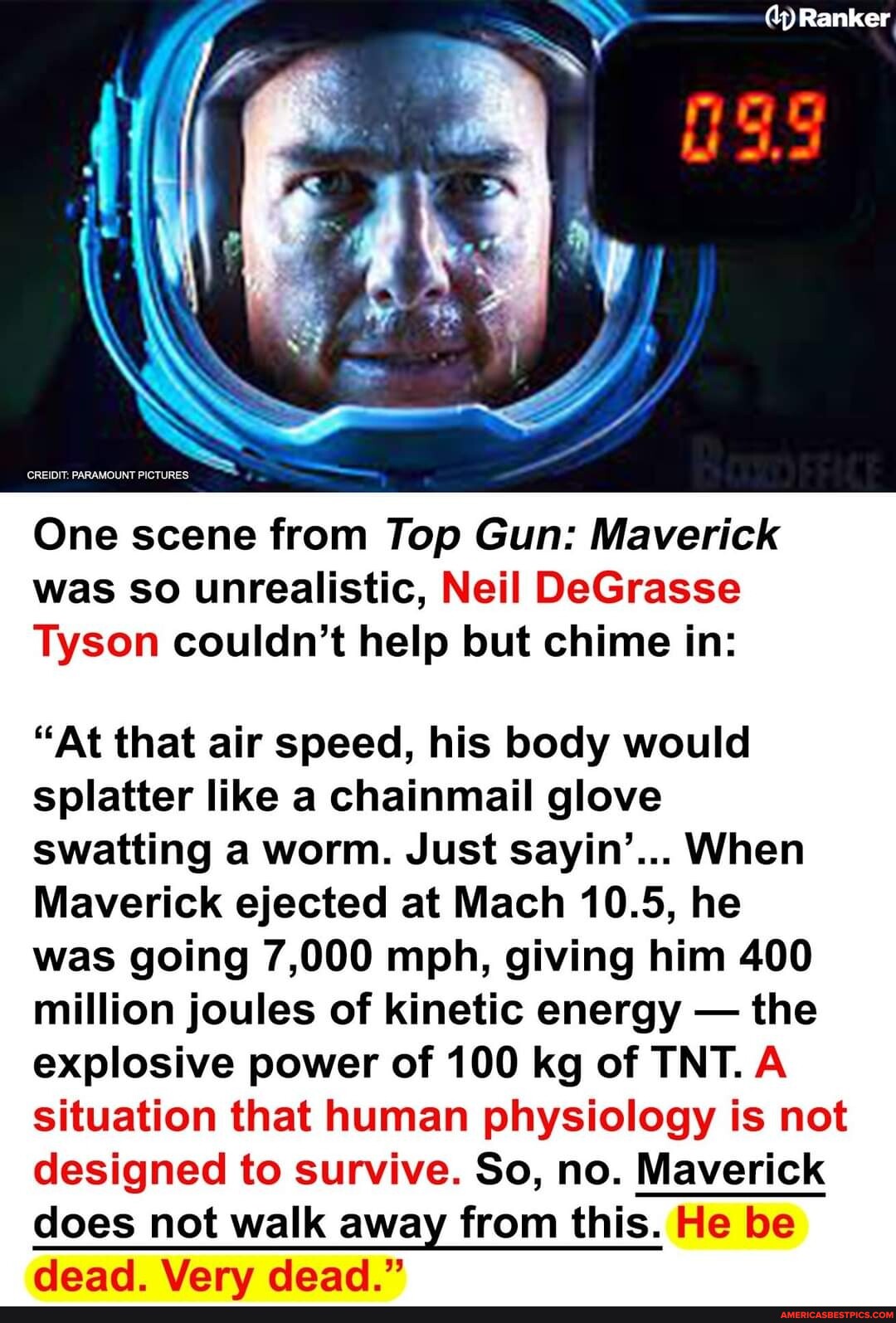 Ranker One scene from Top Gun Maverick was so unrealistic, Neil