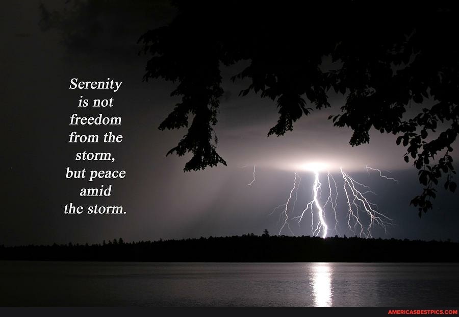 Serenity is not freedom from the storm, but peace amid the storm.