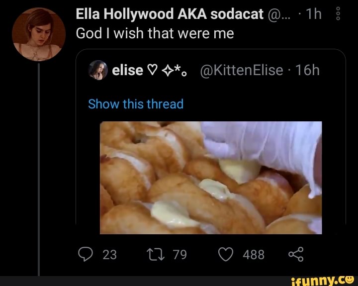 Ella Hollywood AKA sodacat
God I wish that were me
elise @KittenElise -
Show this thread