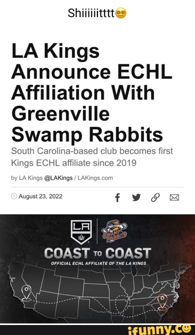 LA Kings announce ECHL affiliation with Greenville Swamp Rabbits