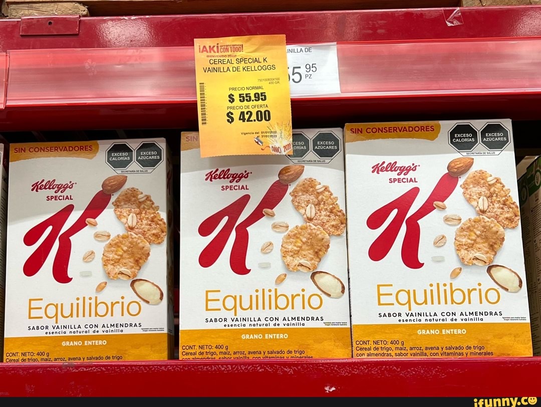 CEREAL SPECIAL K VAINILLA DE KELLOGGS 55.95 PRECIO DE OFERTA, SABOR