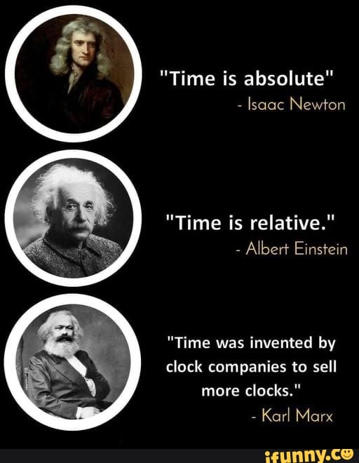 "Time is absolute" Isaac Newton "Time is relative." Albert Einstein