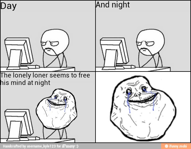 Day ¡And night
The lonely loner seems to free
his mind night