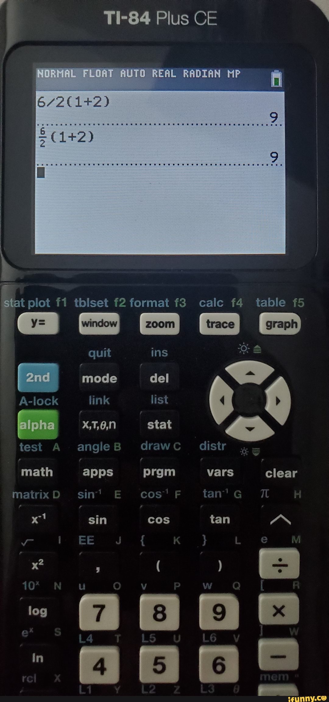 TI-84 Plus CE NORMAL FLOAT REAL RADLAN MP Stat plot tbiset format calc ...
