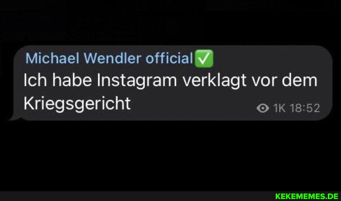 Michael Wendler official Ich habe Instagram verklagt vor dem Kriegsgericht