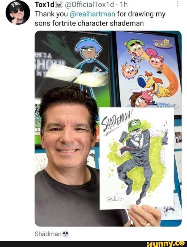 Thank you realhartman for drawing my OfficialTox1d sons fortnite