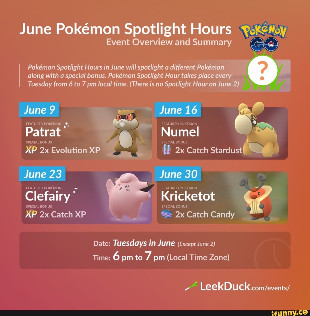 June Pokémon Spotlight Hours PotéMoy Event Overview and Summary GO