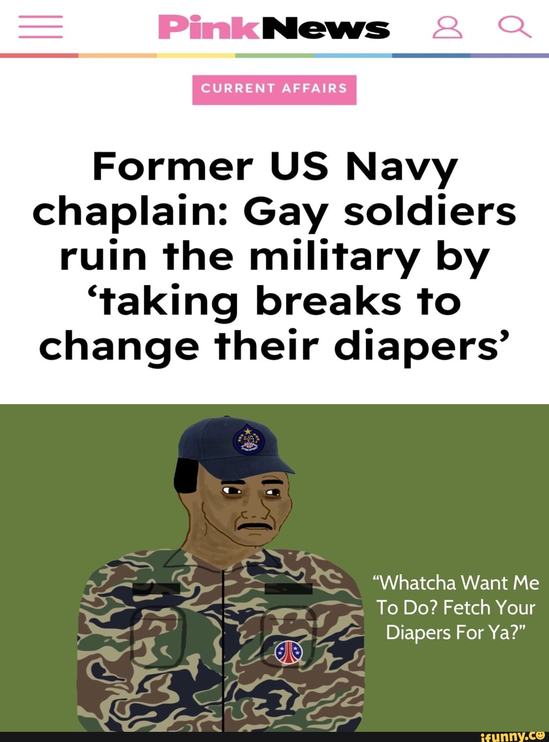 PinkNews CURRENT AFFAIRS Former US Navy chaplain Gay soldiers ruin the