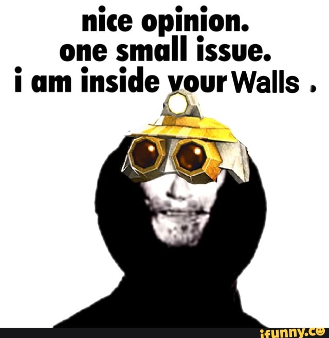 Nice opinion. one small issue. i am inside your Walls - iFunny