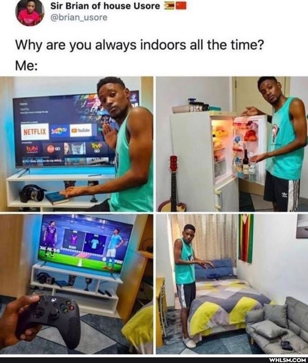 Sir Brian of house Usore
Why are you always indoors all the time?