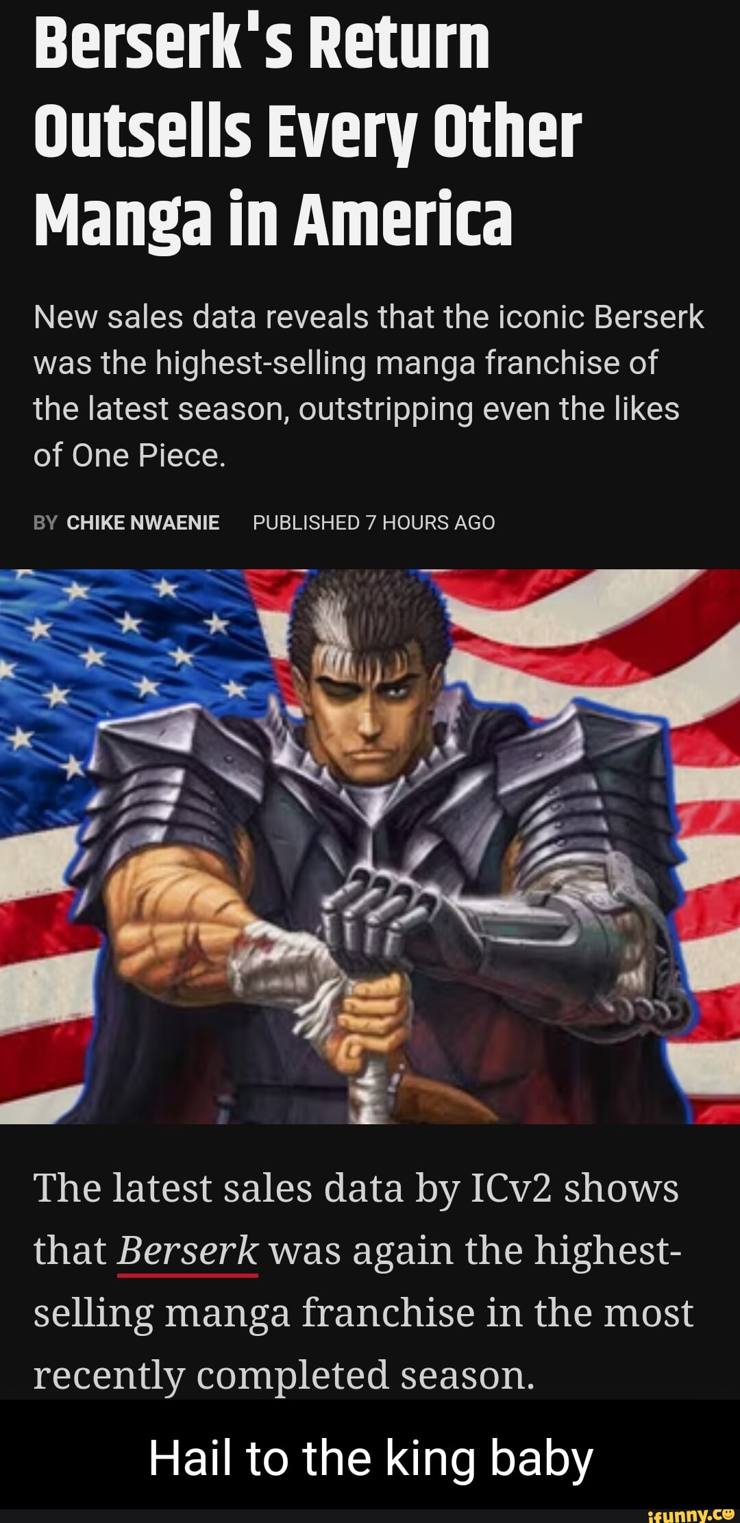 Berserk's Return Outsells Every Other Manga in America New sales data  reveals that the iconic Berserk