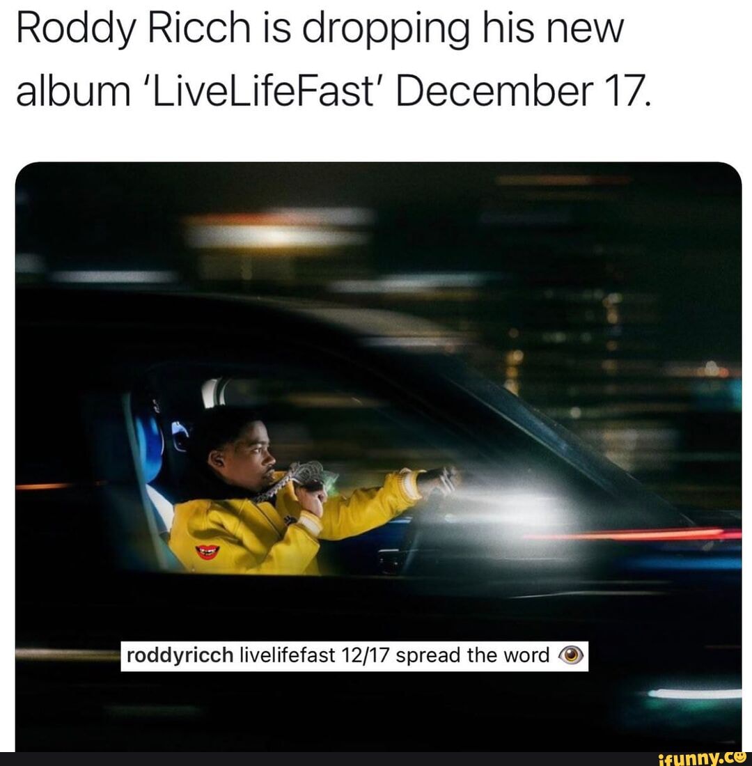 Roddy Ricch Is Dropping His New Album Livelifefast December 17 Roddyricch Livelifefast Spread The Word