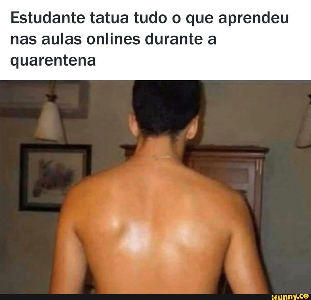 Estudante tatua tudo o que aprendeu
nas aulas onlines durante a
quarentena