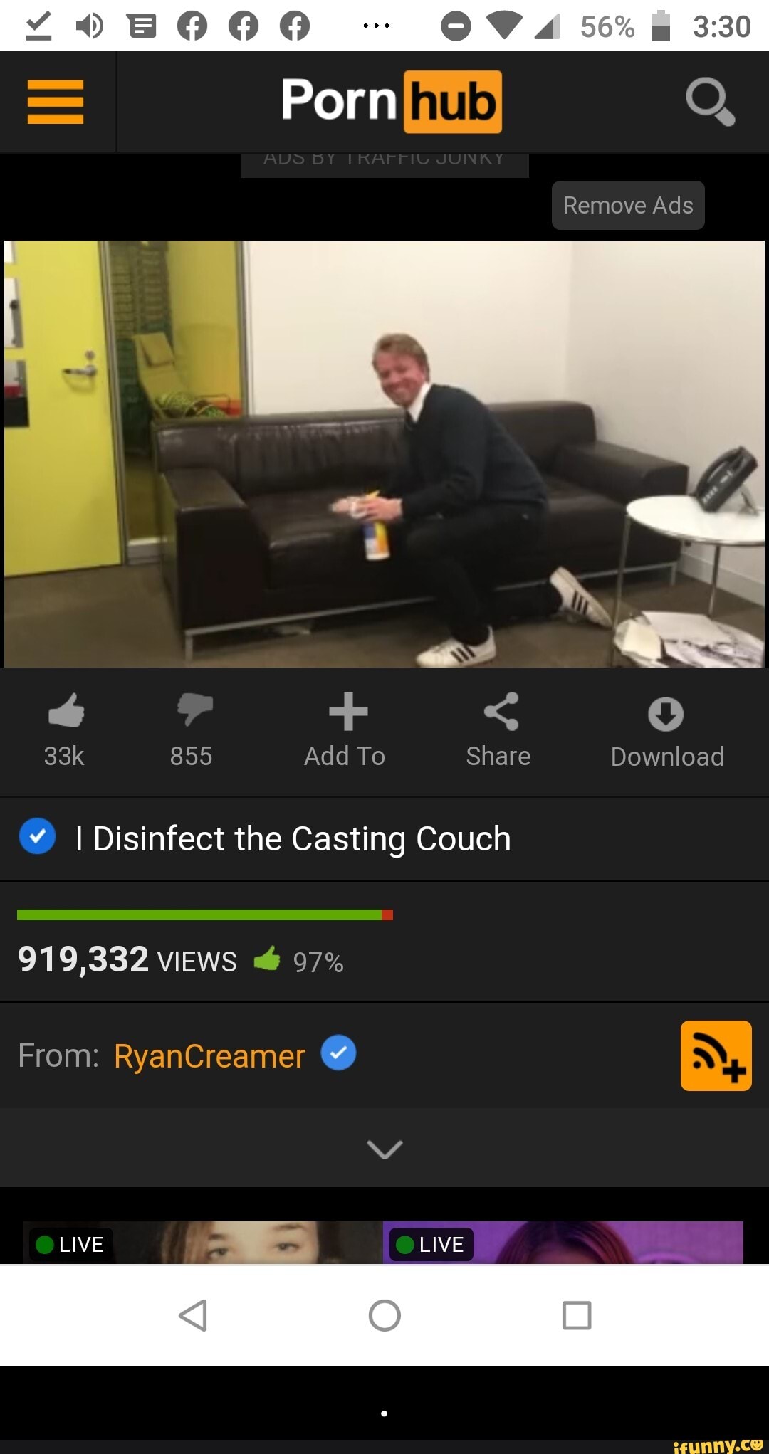 ¥ I Disinfect the Casting Couch - .