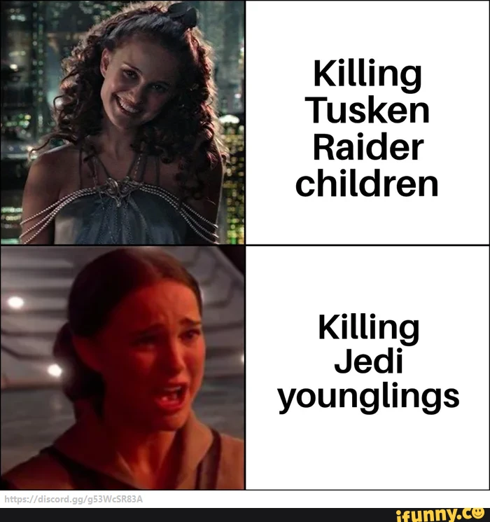 Killing Tusken Raider children Killing Jedi younglings