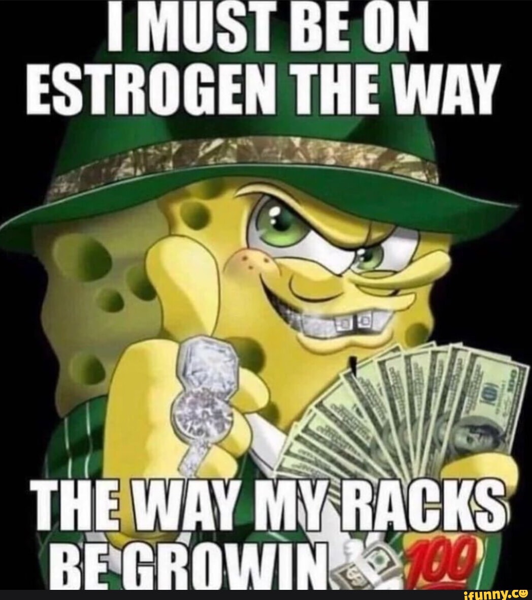 MUST BE ON ESTROGEN THE WAY THE WAY MY RACKS RE GROWIN - iFunny