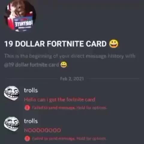 19 Dollar Fortnite Card Trolls Trolls Ifunny