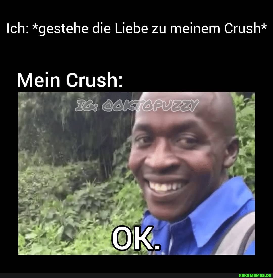 Ich: *gestehe die Liebe zu meinem Crush*
Mein Crush: