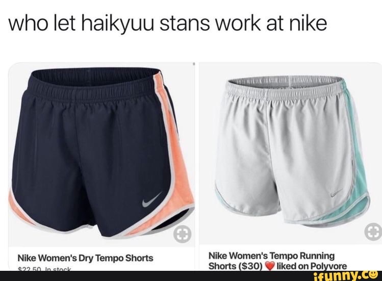 nike women's dry tempo shorts haikyuu