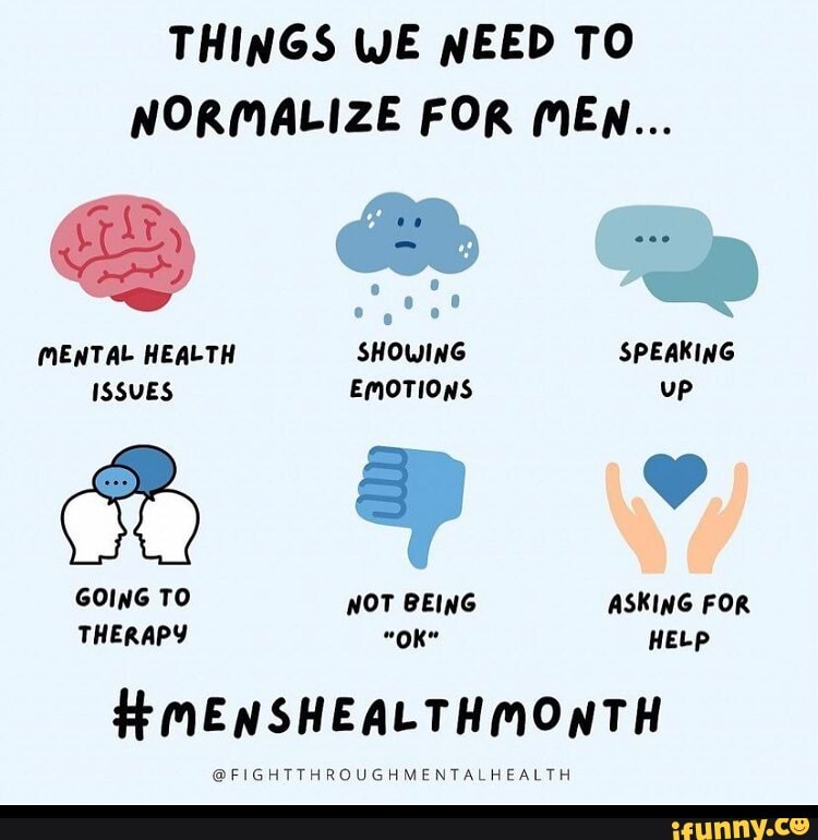 THINGS WE NEED TO NORMALIZE FOR MEN... Mr ) MENTAL HEALTH SHOWING ...