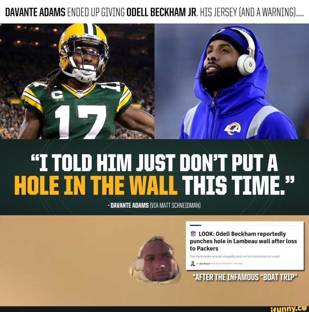 Davante Adams Embarrassed Odell Beckham Jr. After He Asked for the Packers  Star's Jersey: 'Don't Put a Hole in the Wall This Time'