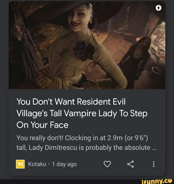 Don't Turn Resident Evil Village's Tall Vampire Lady into a Tentacle Monster