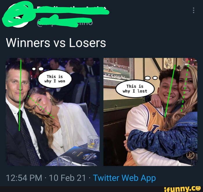 Winners vs Losers
54 PM - 10 Feb - Twitter Wah Ana