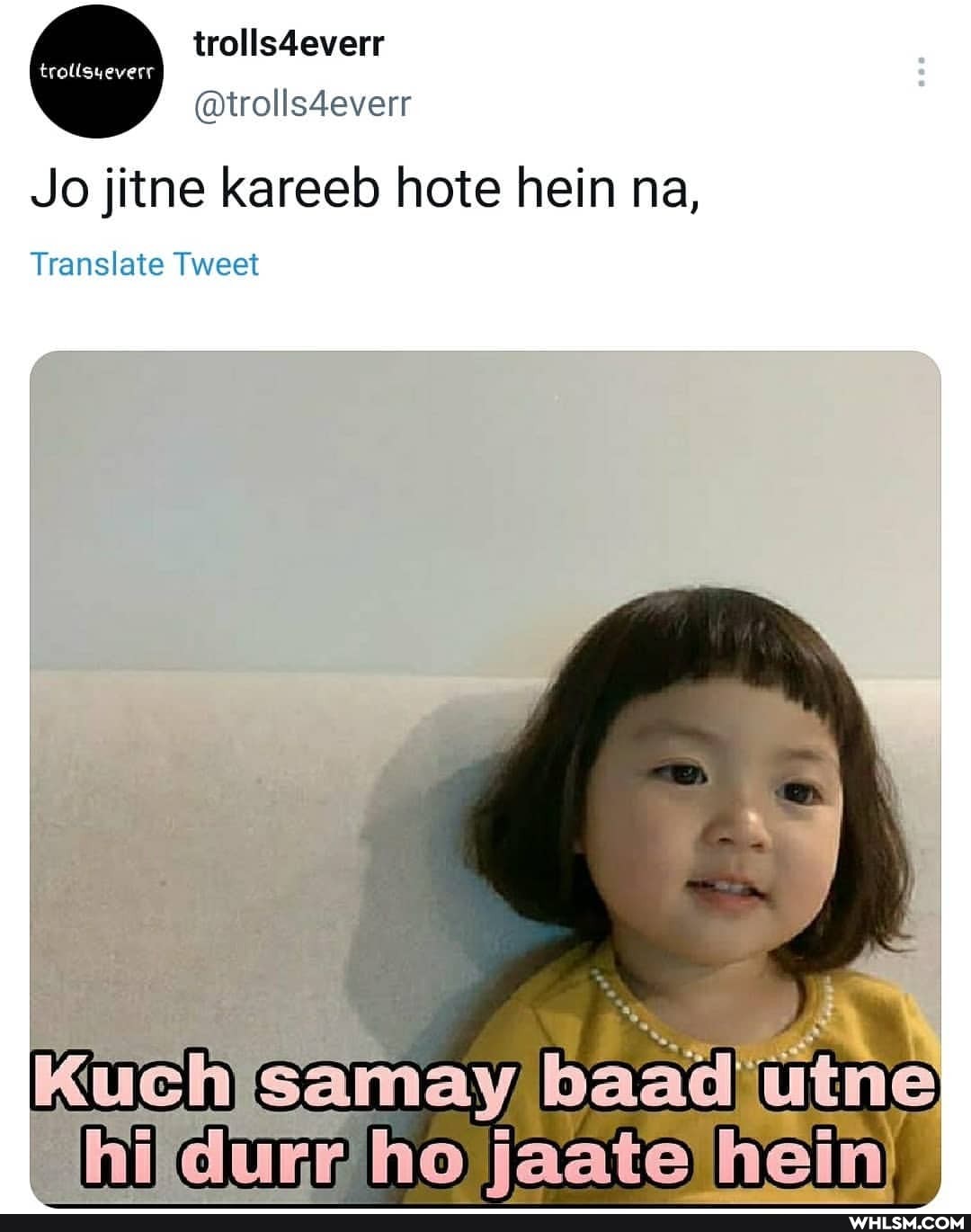 trolls4everr
@trolls4everr
Jo jitne kareeb hote hein na,
Translate Tweet
samay