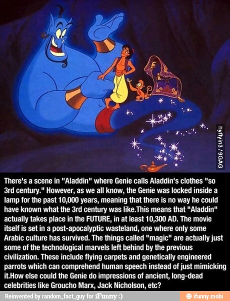 OVOS "Aladdin" Where Genie Calls Aladdin's Clothes "so 3rd Century ...