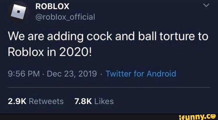 We Are Adding Cock And Ball Torture To Roblox In 2020 Ifunny - roblox adding cock and ball torture