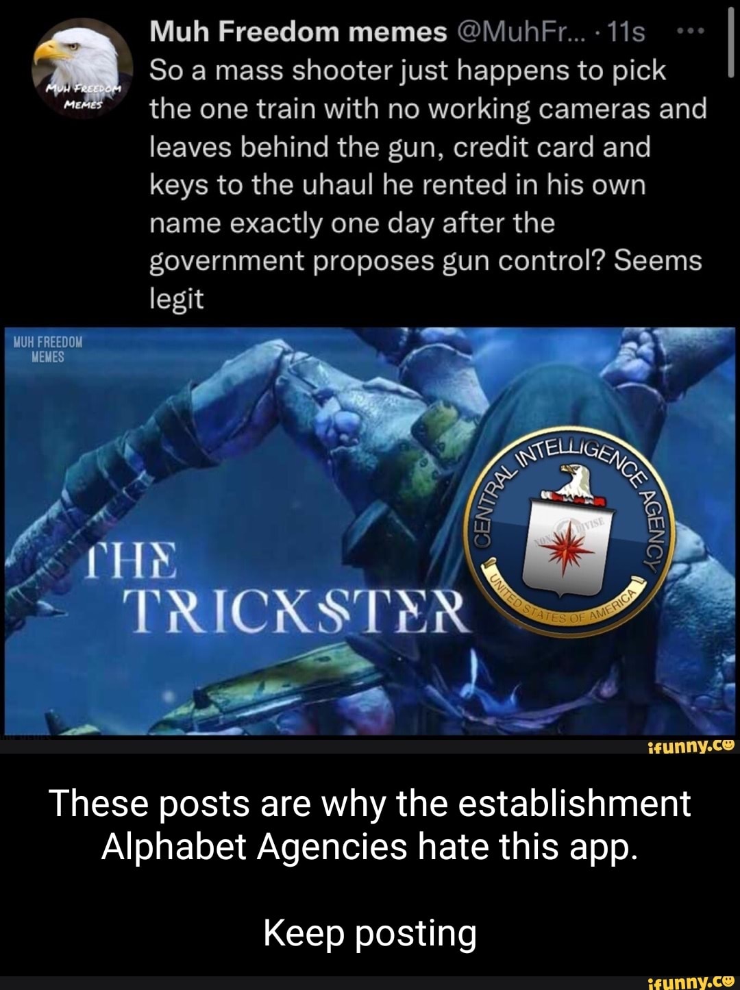 Muh Freedom Memes MuhF v So A Mass Shooter Just Happens To Pick The One Train With No 