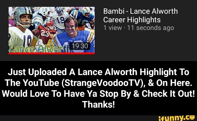 Bambi - Lance Alworth Career Highlights 