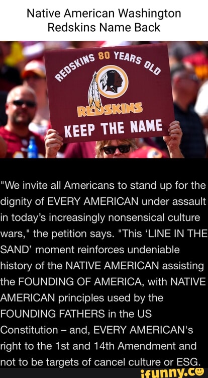 Petition · Preserve the former Washington Redskins logo and Native