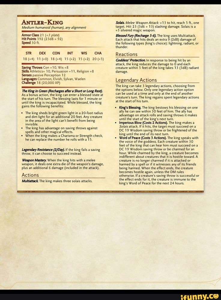 ANTLERKING 'Medium humanoid (human), any alignment 'Armor Class 21 (13