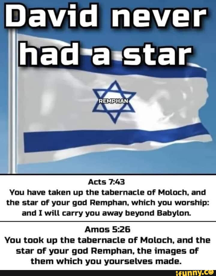 David never star. Acts You have taken up the tabernacle of Moloch, and ...