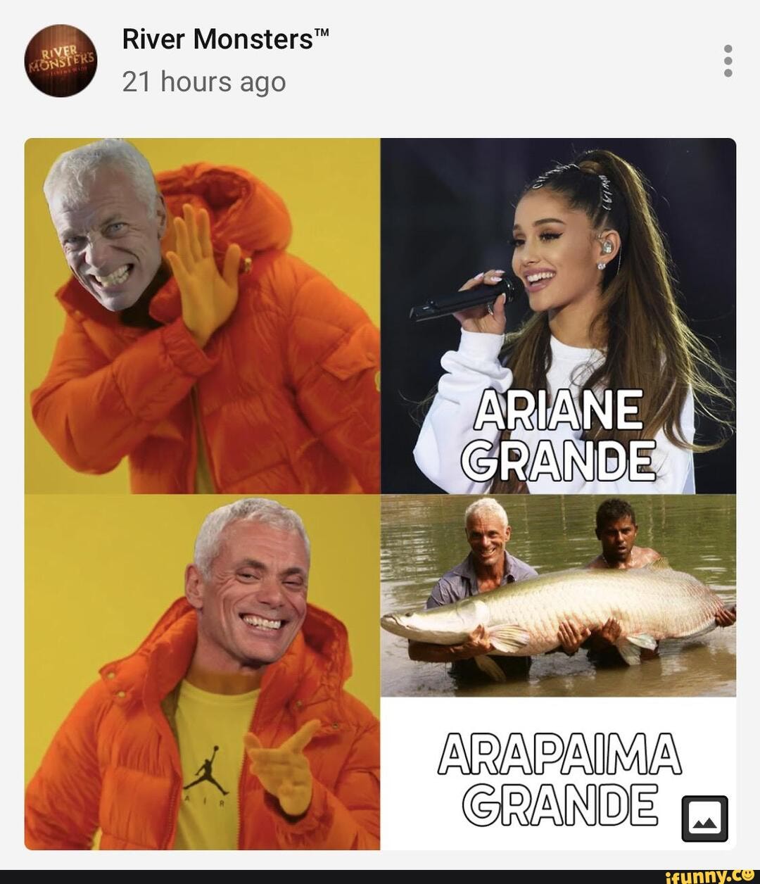 River Monsters is criminally underrated : r/memes