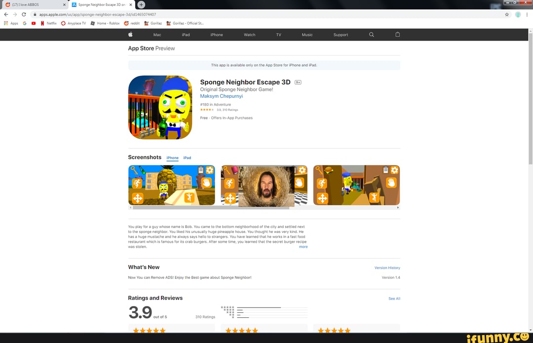 27 Llove Abibos Sponge Neighbor Escape 30 Apos G Nettc Anyplace Tv Home Roblox Redcit Gorilaz Gorilar Official St App Store Preview This App Is Available Only On The App Store For - escapa del iphone 7 roblox
