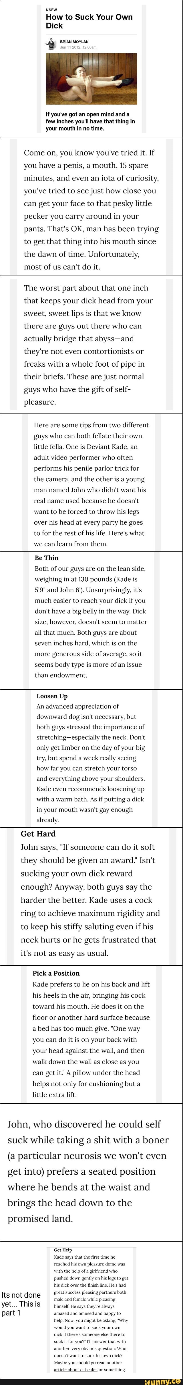 Positions to suck your own dick