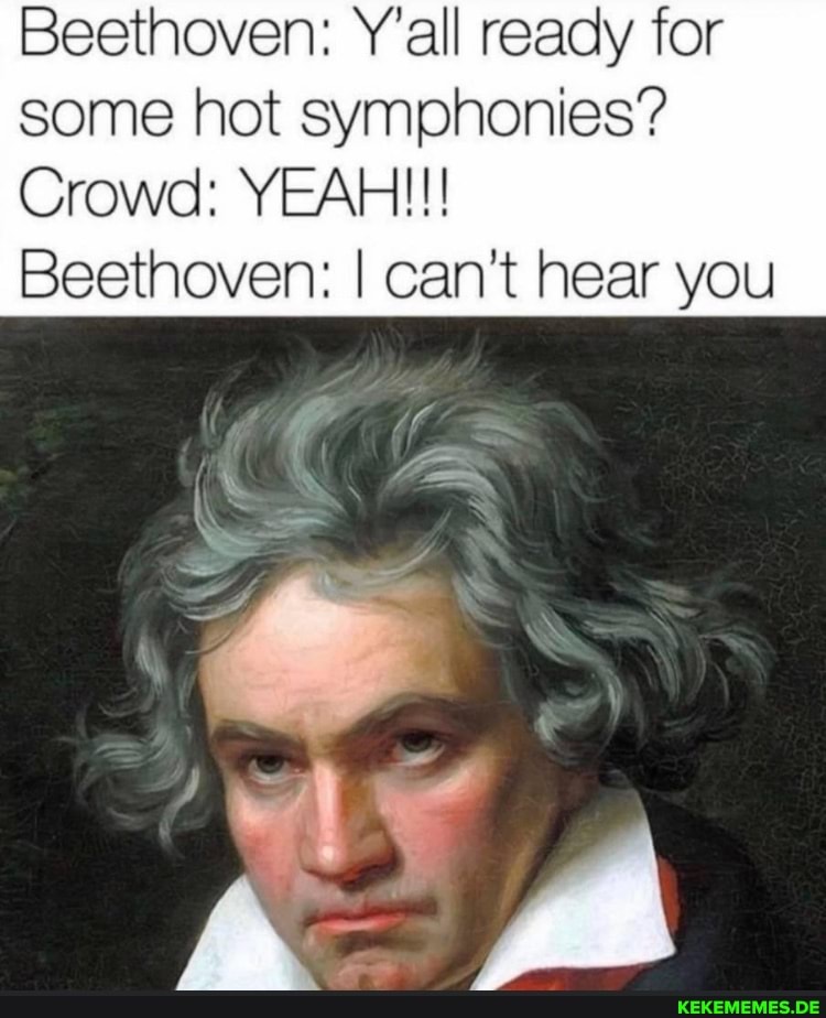 Beethoven: Y'all ready for some hot symphonies? Crowd: YEAH!!! Beethoven: I can'