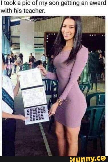 took a pic of my son getting an award with his teacher