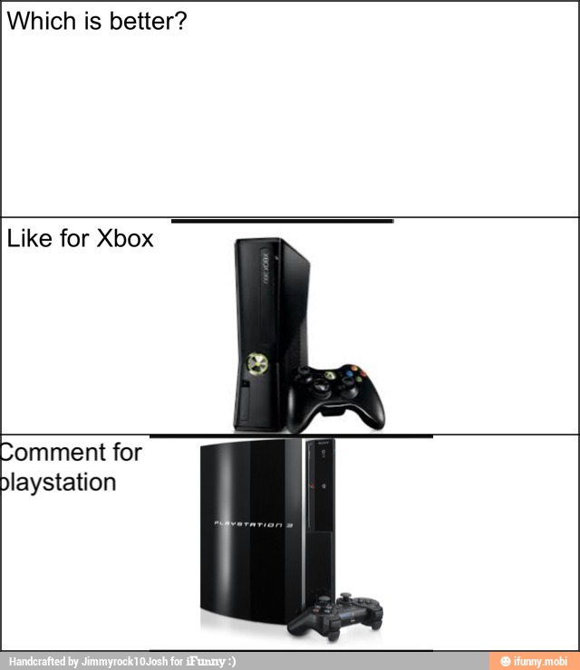 Which is better?
Like for Xbox
playstation